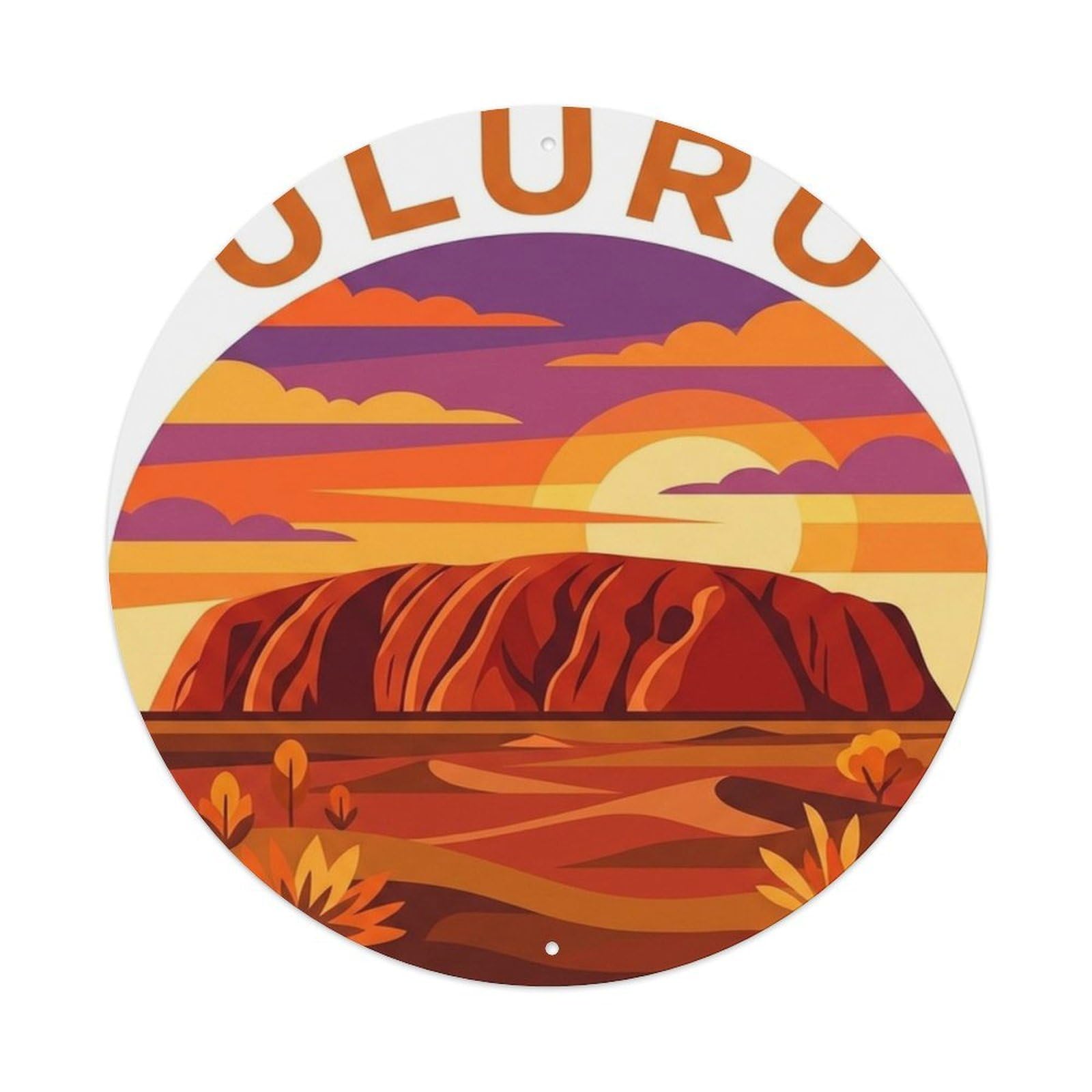 Olyhtr 8X8inch Classic Style Australia Travel Retro Uluru City Coast Outback Metal Tin Sign