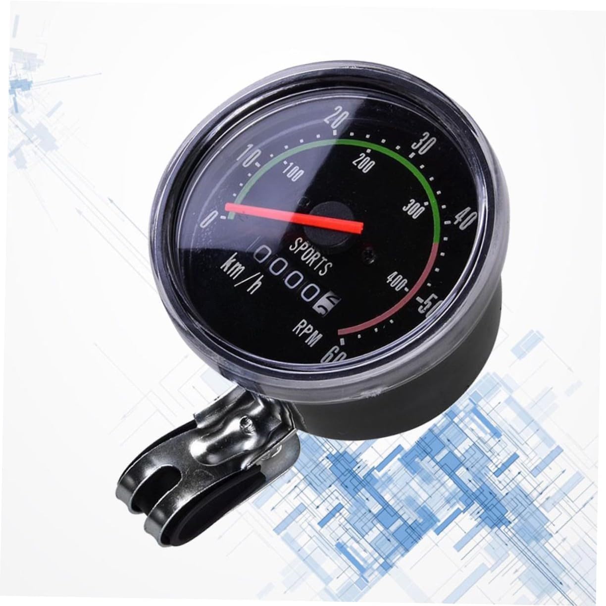 Circular Mechanical Cycling Speedometer for Bike and Mountain Bike Lightweight High-Sensitivity Odometer with Distance Calories Tracking Outdoor Bicycle Accessory Black