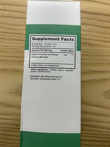 Miniatura 8 de 4 Fl Oz Gotas Líquidas de Extracto de Hoja de Guanábana Graviola - Gotas Naturales de Hojas de Guanábana - Aceite Líquido Orgánico de Amargos de