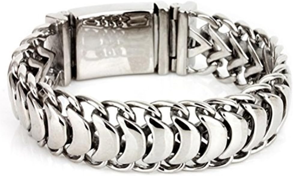 Fashion Month Mens Biker Silver Titanium Stainless Steel Rock Punk Style Link Cuff Personalized Cool Keel Big Chain Bracelet