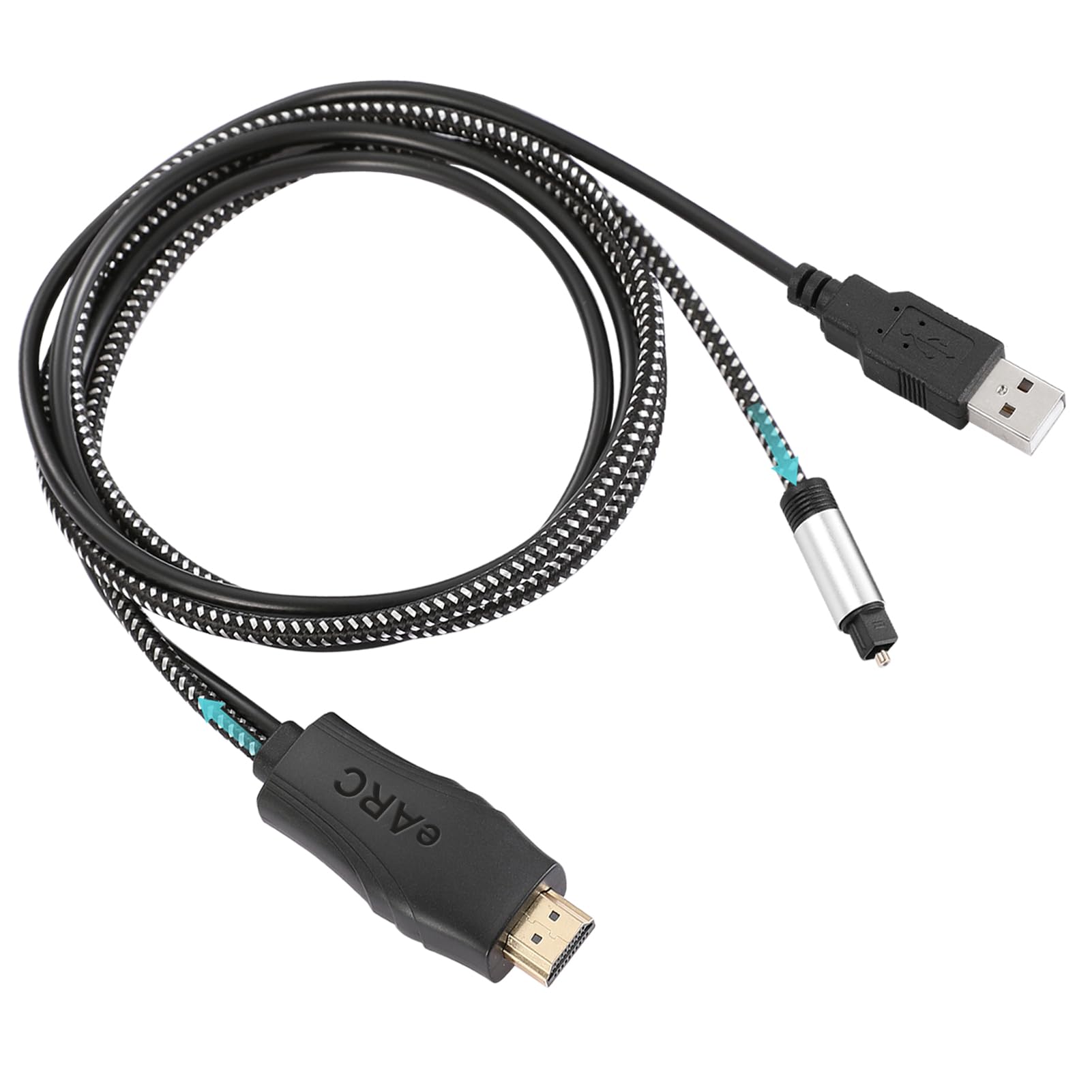UNSTINCER HDMI eARC ARC zu Optisch Audio Konverter, Kabel 110cm/43in,HDMI Extractor Wandler Adapter für TV zu Lautsprecher Heimkino Soundbar, USB Powered 192kHz 24Bit Dolby DTS 5.1 PCM 2.0