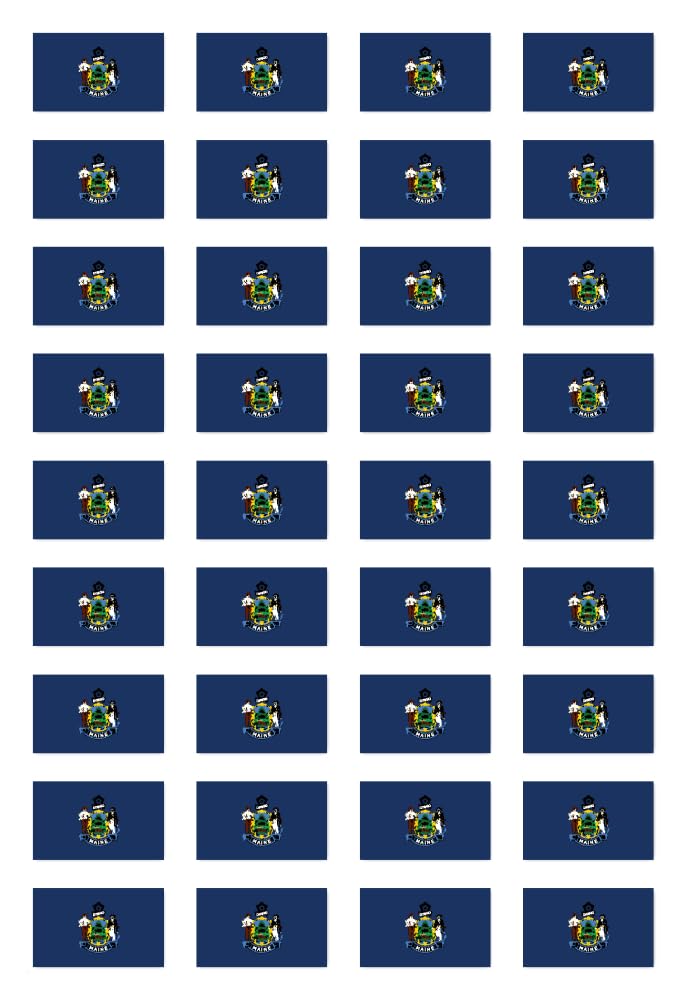 Pegatinas de 25 x 15 mm, 36 unidades, bandera de Estados Unidos de América/Estados Unidos, Estado de Maine, EE. UU., para coche, ordenador portátil y más