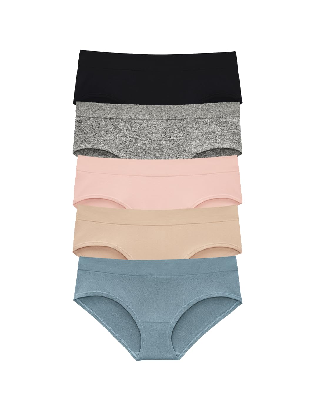 ThirdLove Form Nahtlose Hipster Panties für Damen, atmungsaktiv, Low Rise Panty Set, Damen Dessous, 5er Pack