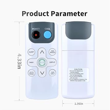 ZWP GYKQ-71E Window Air Conditioner Remote Control for Black+Decker/Della/Amana/TCL/Della/Crosley/Acekool/Emerson/ROVSUN/GarveeHome/Magshion/Acekool/Adoolla/ACONEE/GAOMON/Comfort Zone/Honeywell/Mollie