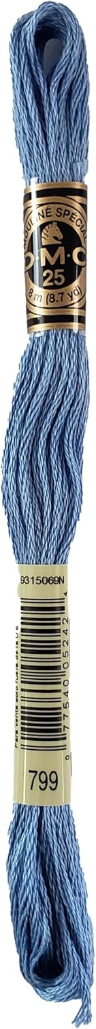 DMC 6-Strand Embroidery Cotton Bundle - Delft Blue Color Family - 4 Skeins of Thread - 8.7yd Skeins