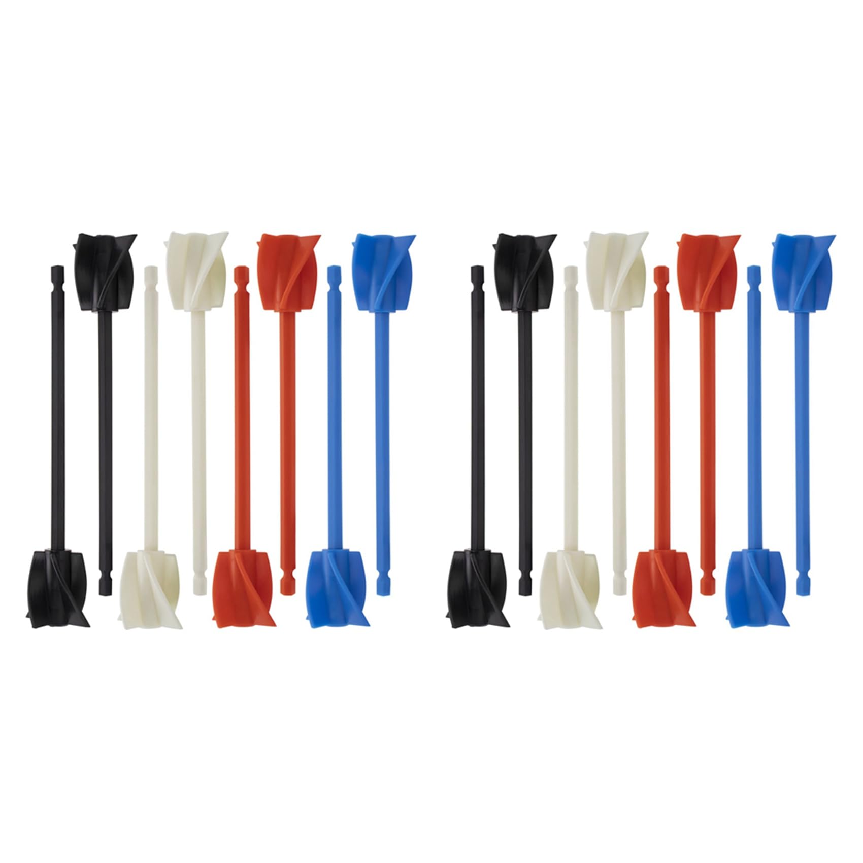 Jnchdghwa Black&White&Red&Blue 16Pcs Resin Mixer Paddles, Epoxy Mixer Attachment For Powerful Mixing, Reusable Paint Mixer, Paint Stirrer Attachment