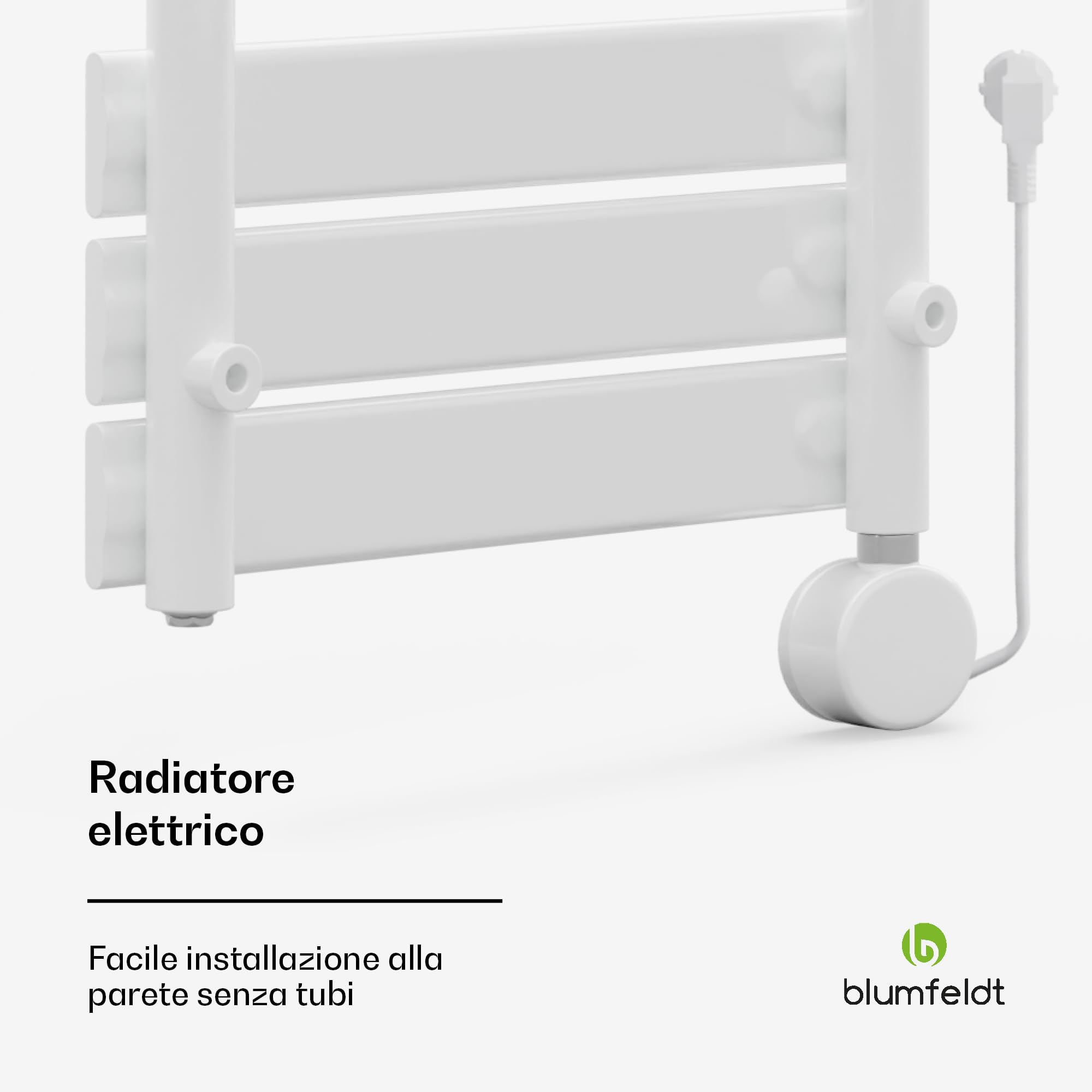 blumfeldt Scaldasalviette Elettrico Bagno, Termoarredo Elettrico Bagno con Termostato, Radiatore ad Acqua Verticale da 600 W, Termosifone Silenzioso a Basso Consumo, Termosifone a Parete Ecologico