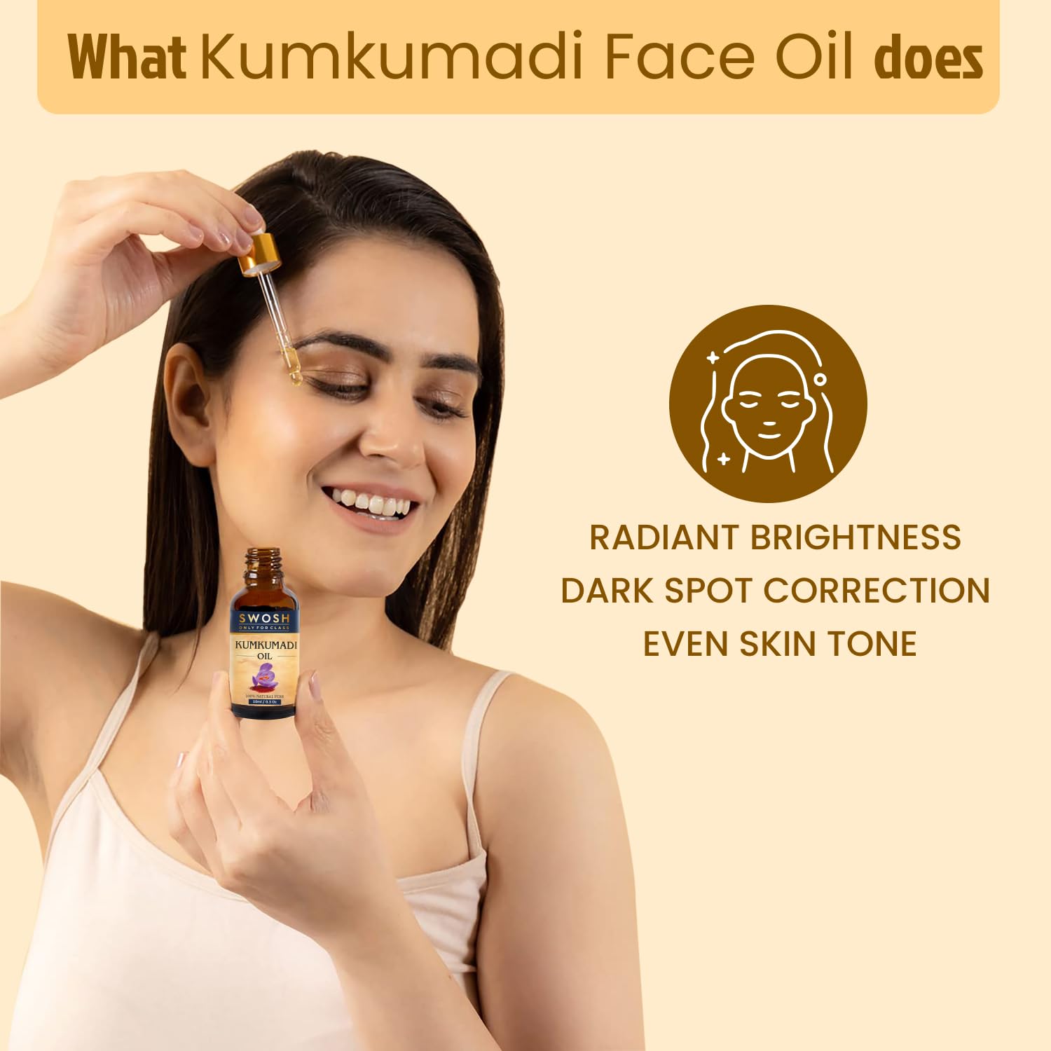 SWOSH Ayurveda Kumkumadi Tailam -Kumkumadi Face Oil With Saffron for Glowing Skin(10 ml) - 100% Vegan and Chemical Free - Image 4