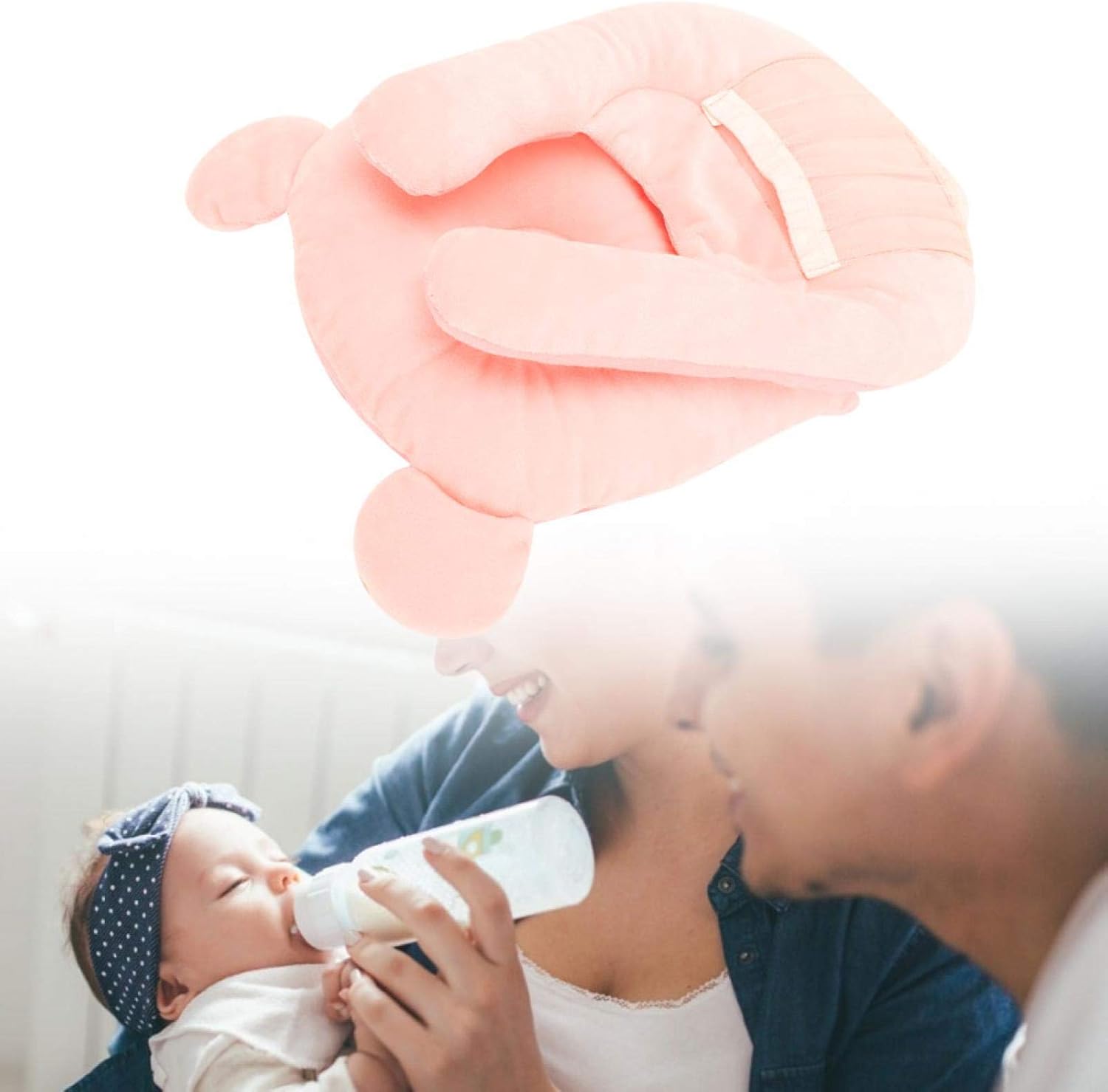 赤ちゃんの授乳クッション 寝室に無害な柔らかい母乳育児枕肌にやさしい 普通のピンク 保障できる