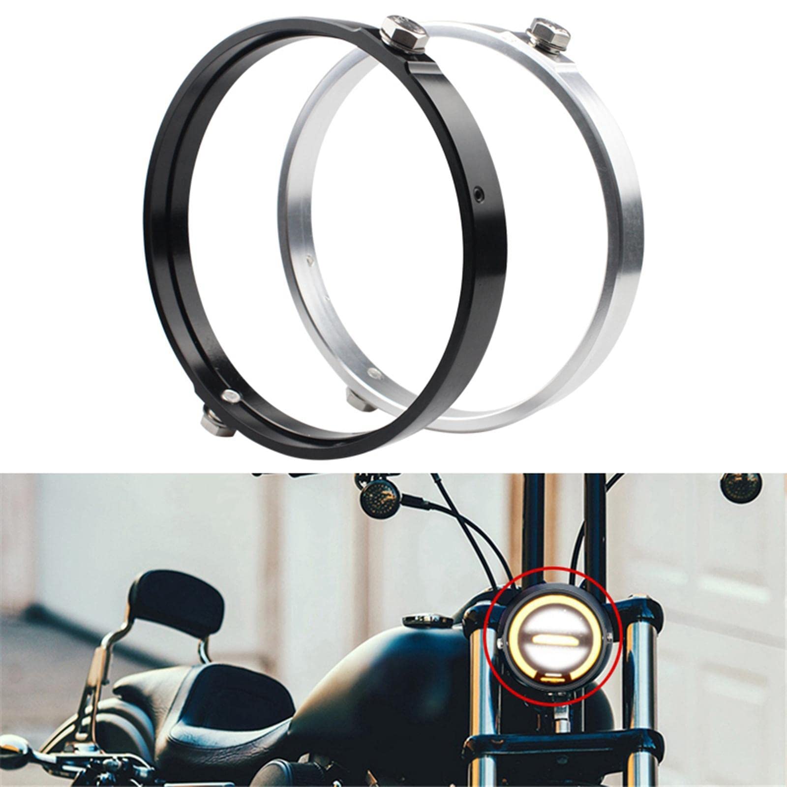 Adattatore per Moto Supporto per LED, 7 pollici nero