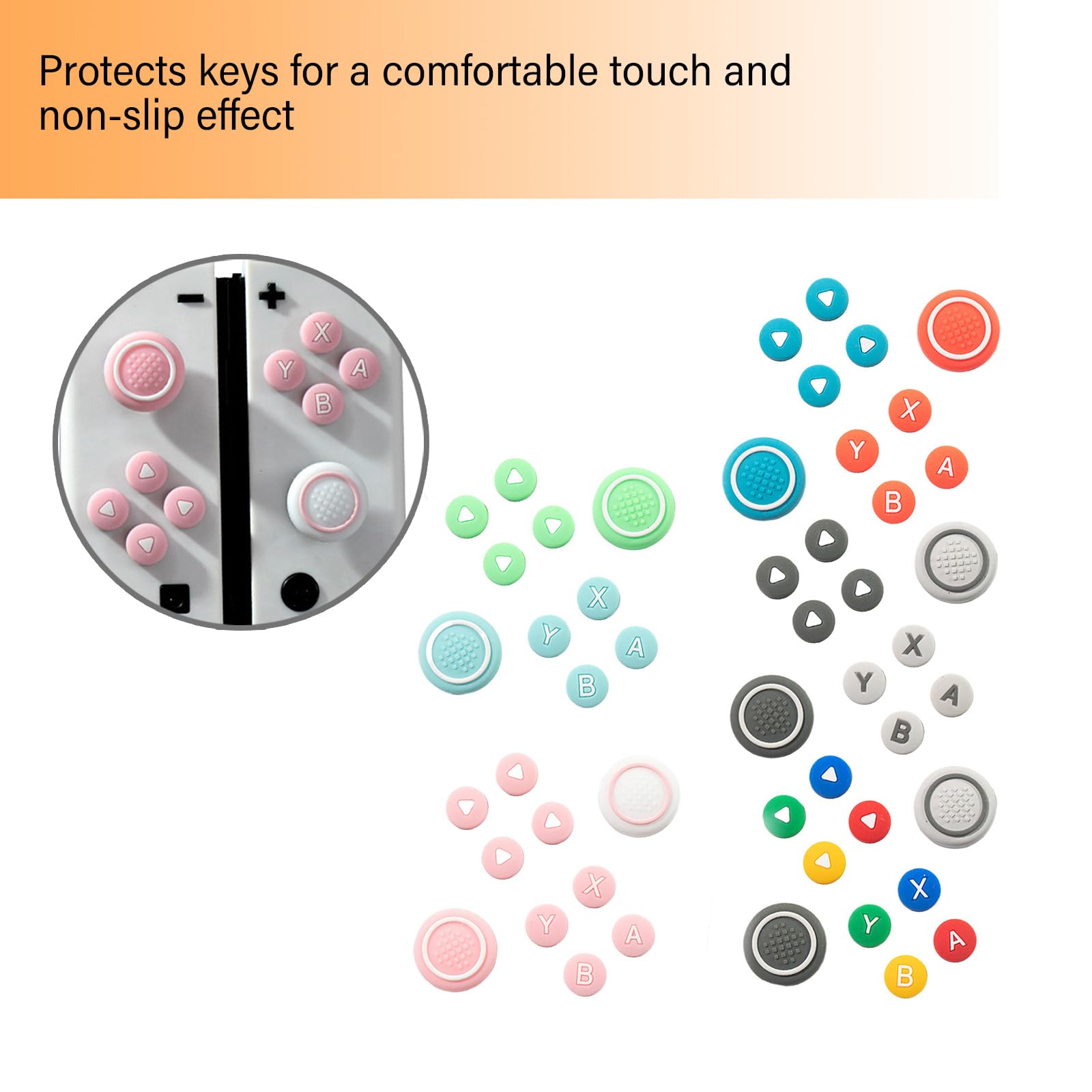 Juego de 10 tapas de silicona para botón de control de joystick, cómodas tapas de agarre