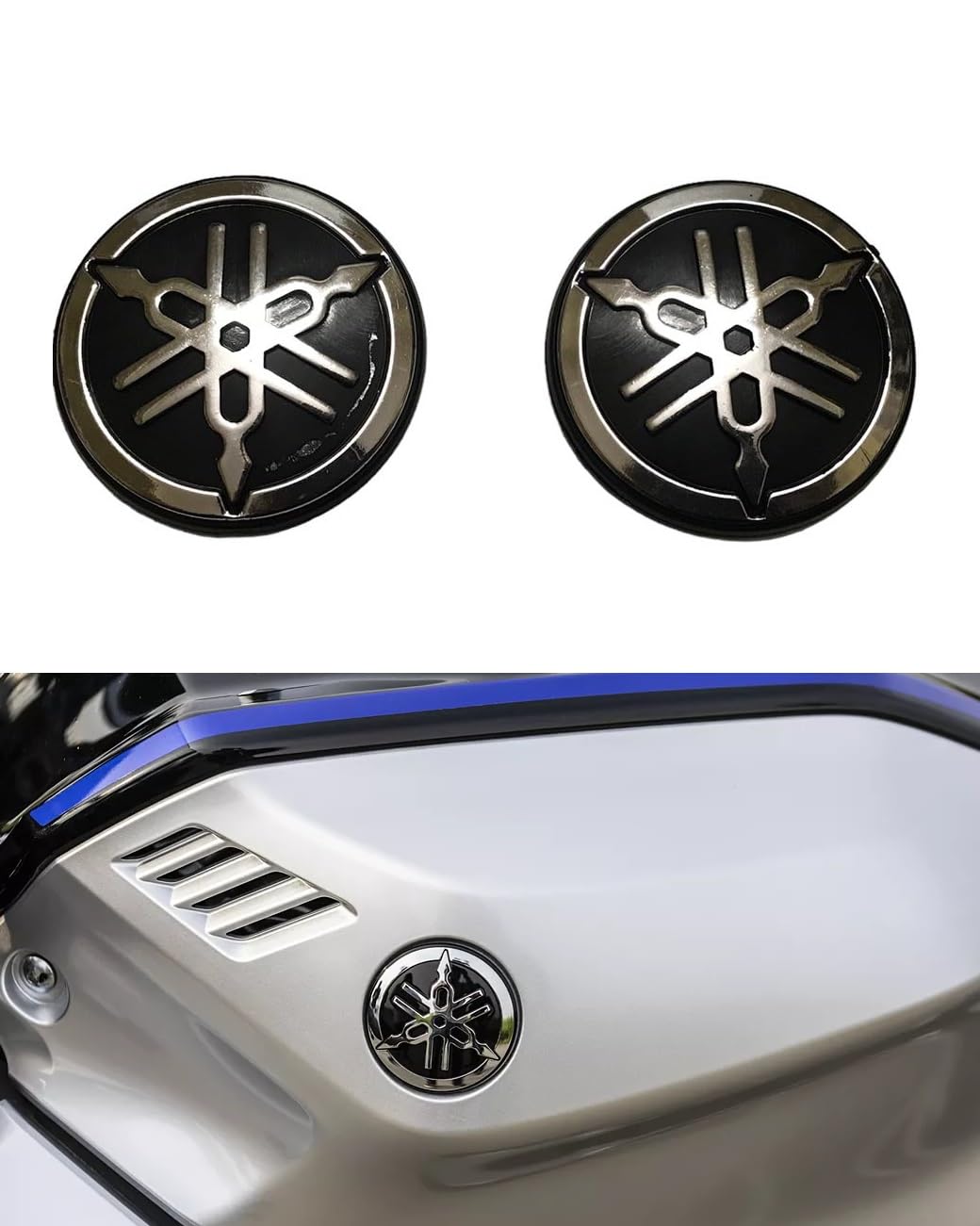 OHITO Bike Fancy Back Tank Mono Kit Logo and Stickers Compatible with Yamaha r15 v3/v4 Logo (Silver MONV4)-image-21