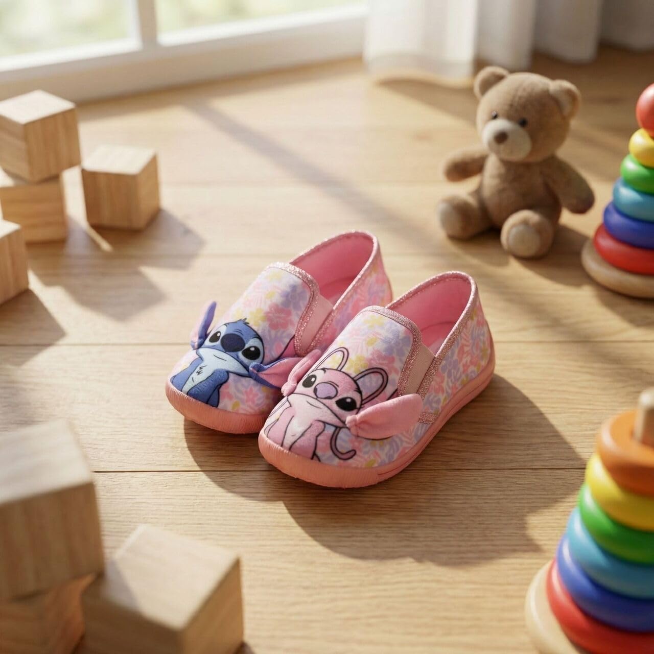 Leomil Lilo & Stitch Girls Chaussons Pantoufles Enfants, Idéal pour la maison et la Maternelle