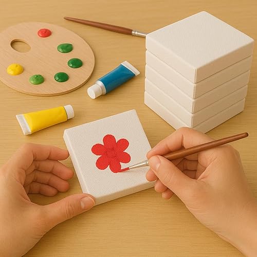 Miniatura 8 de LWR Crafts, lienzo extendido pequeño, 3 x 3 pulgadas, paquete de 12 unidades