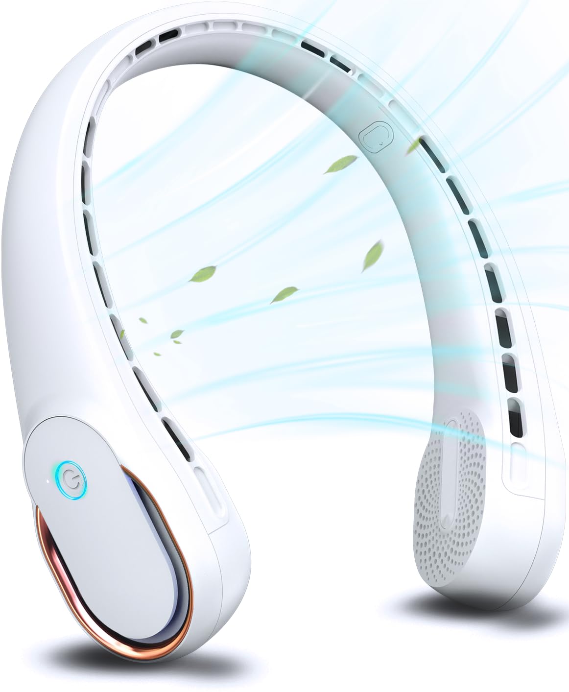 Neck Fan, Portable Fan Strong Wind, Upgraded 5200mAh, Upgraded Air Volume,360° Cooling, Quiet, No Hair Twisting, Even Air Volume On Both Sides, Non-Slip Material, Short Charging, Long Use Time