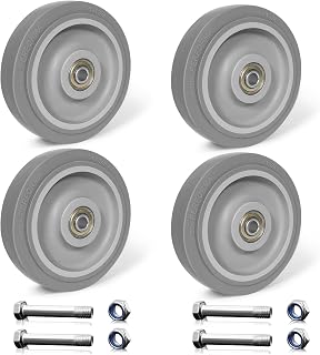5 Inch Caster Wheels, Thermoplastic Rubber Wheels Silent Castor (Set of 4)- Heavy Duty Caster Wheels with 2000 lb Capacity, Industrial Casters Wheels for Cart Furniture Workbench