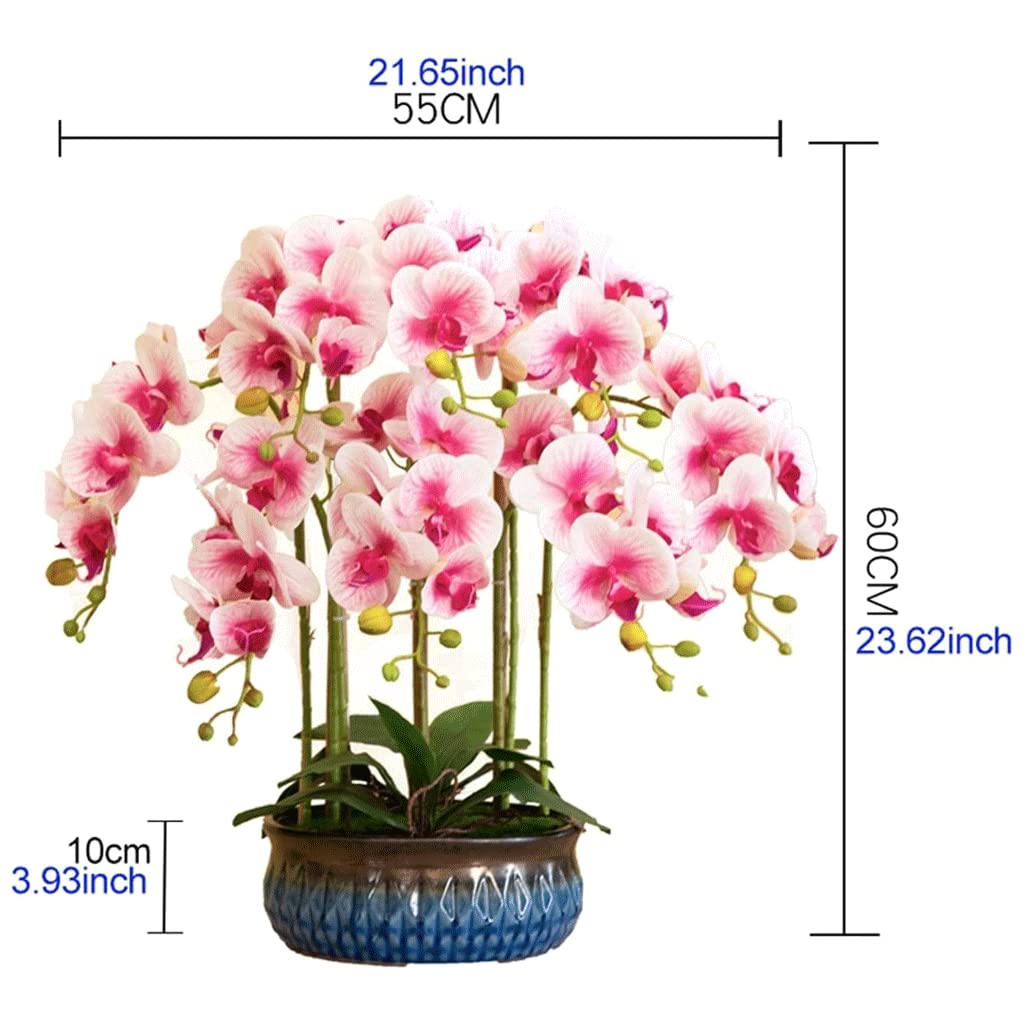 Fleur Artificielle Élégante Fausse Orchidée Plante en Pot de Luxe Fleurs artificielles Phalaenopsis Arrangement de Plantes Fleurs artificielles Décoration Belle Forme