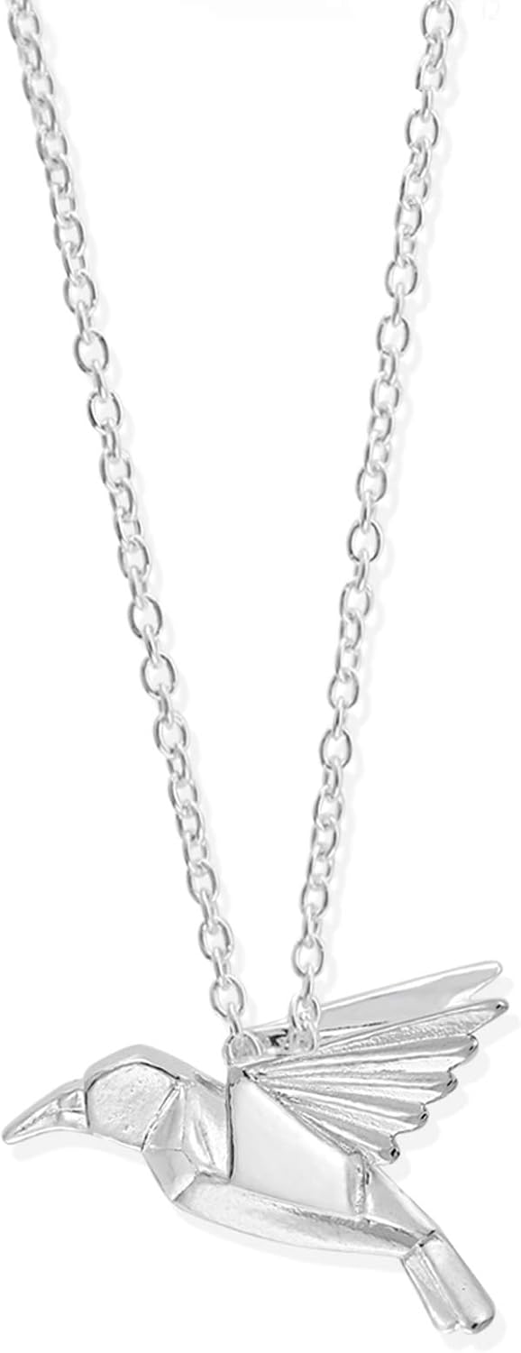 Boma Jewelry Sterling Silver Origami Bird Necklace, 16 inches - Image 2