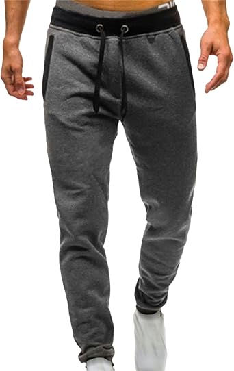 DGHM-JLMY Mens Slim Fit Sport Gym Pants Training Drawstring Jogger Pants with Pockets Bodybuilding Casual Running Sweatpants