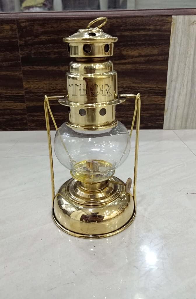 Brass Mini Small Oil Lamp Lanterns for Home Decor 7" (Brass) Rustic Vintage Home Decor Gifts