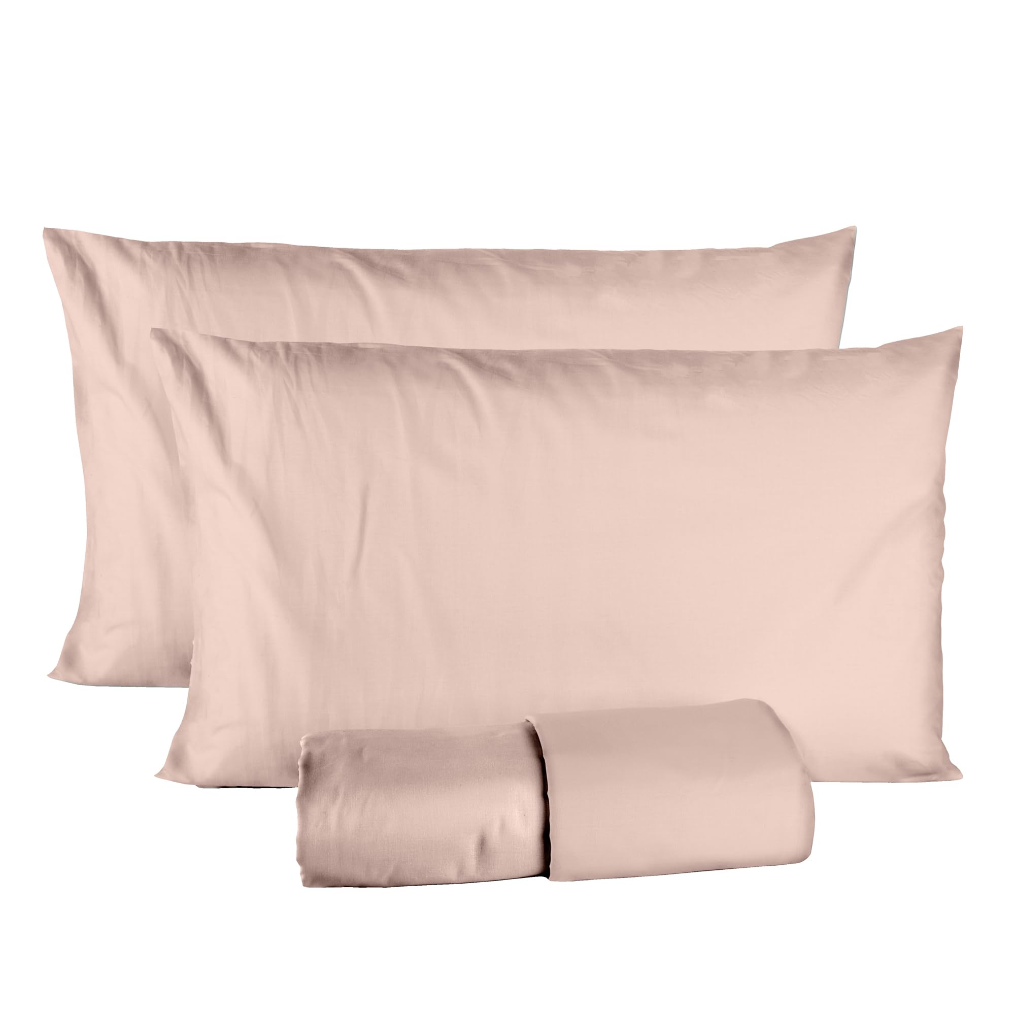Ruggeri - 4-częściowy komplet pościeli dwuosobowej - 100% czystej bawełny - Made In Italy - kolekcja Let's Color! (różowy)