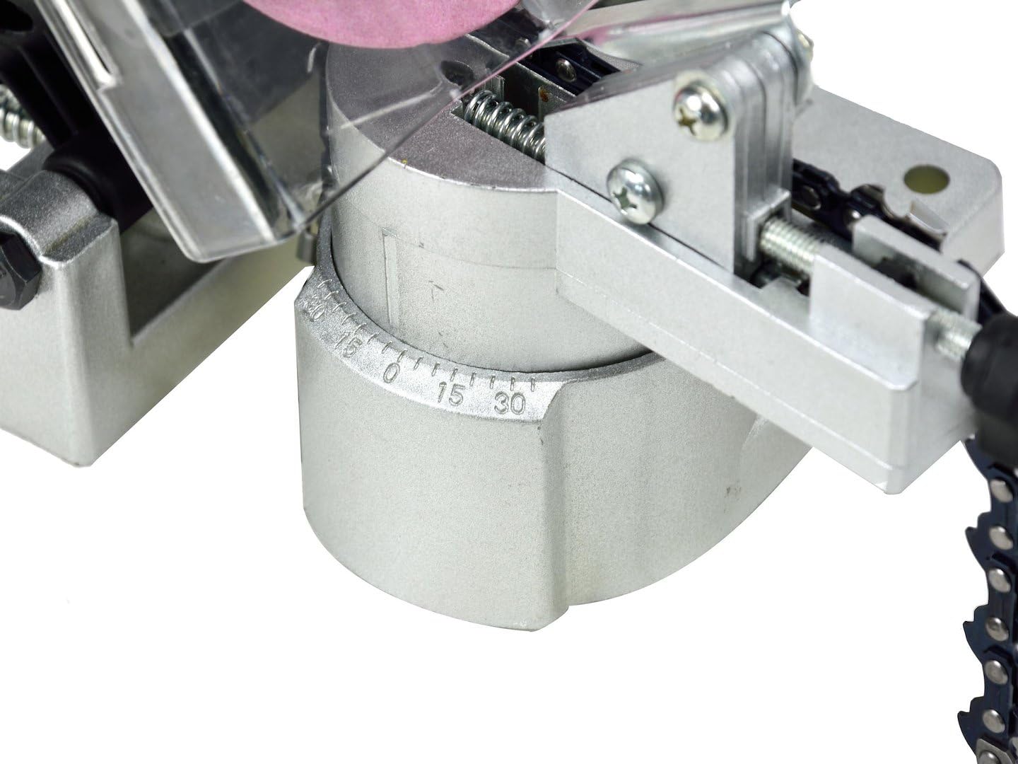 BSD Afilador Eléctrico de Cadenas 220W con Escala de Precisión y Disco Intercambiable para Motosierras, Ideal para un Afilado Efectivo y Rápido.