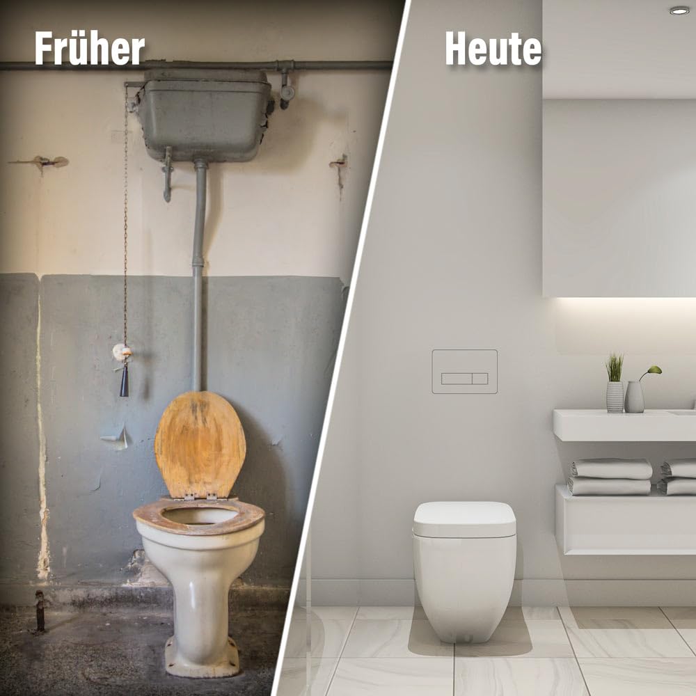 Karl Dahm Edplit Set complet – Plaque de déclenchement de WC invisible et carrelable avec fixation magnétique – Compatible avec Geberit Sigma, Tece & plus – Installation affleurée pour un design de