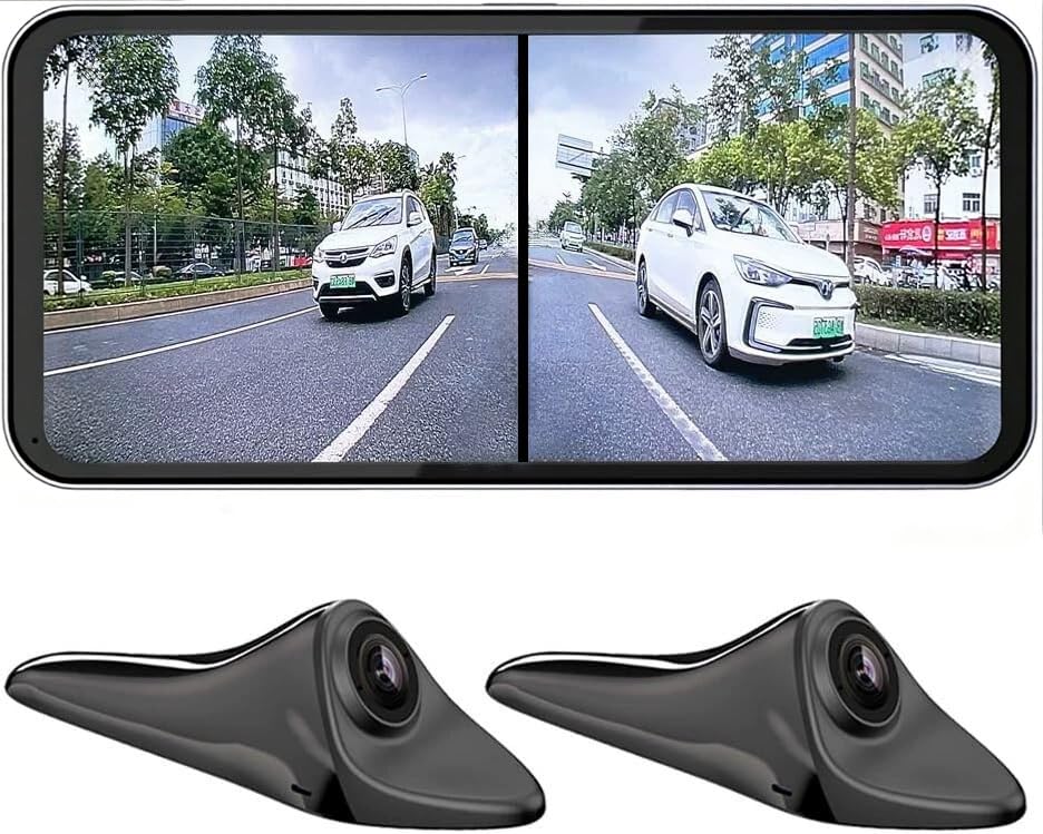 AI Blind Spot Camera paired with car Blind spot Display System Blind spot Driving Recorder Blind Spot Detection Warning Assistance Blind spot Monitoring BSM Camera Monitoring System CMS (Black)