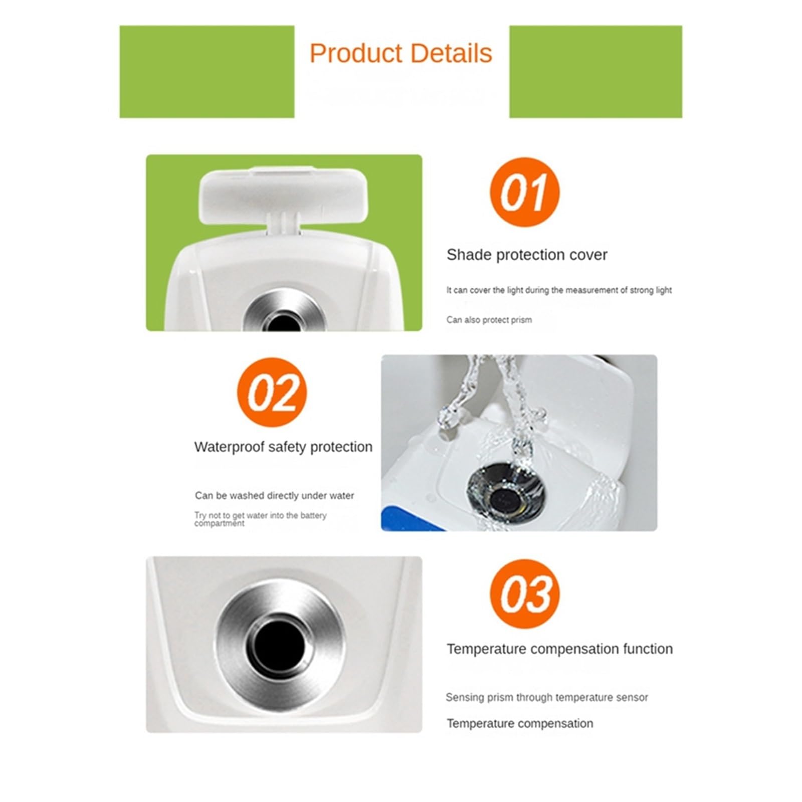 Medidor de Brix de azúcar 0-55% Digital Meter Tester Refractómetro profesional con batería Jugo de frutas Bebidas Medidor de azúcar Alta concentración Fácil de limpiar y almacenar