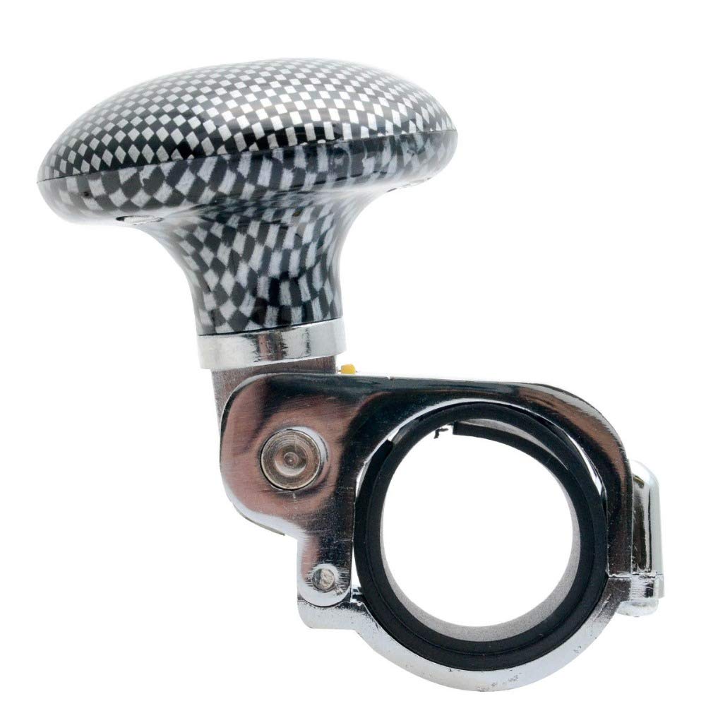 Yzwhkj Black Steering Wheel Knob For Car Turning Car Steering Wheel Knob Quick Release Aid Assister Car Van Handle Hand Spinner Carbon Fibre
