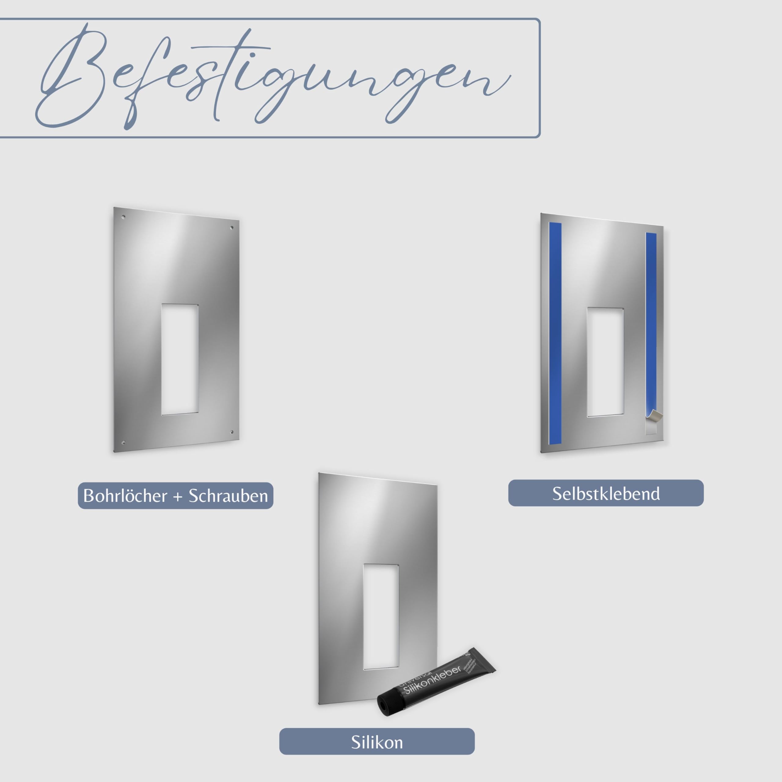 Hochwertiges Klingelschild für Eufy Dual S330 Video Türklingel - personalisiertes Namensschild aus Edelstahl mit Gravur | hochwertiges Funkklingel Zubehör