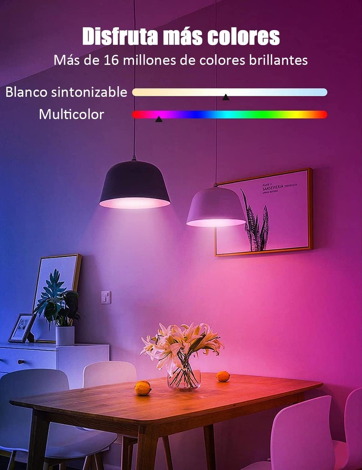 Family enjoying a room lit by a smart bulb, with a child interacting with an Alexa device