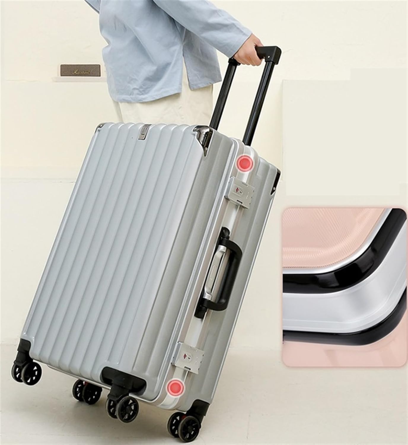 Maleta Maleta con contraseña, Maletas con Palanca Ajustable, Equipaje Duro de Gran Capacidad, Maletas Unisex con Ruedas, tamaño de Transporte Bolsas de Viaje