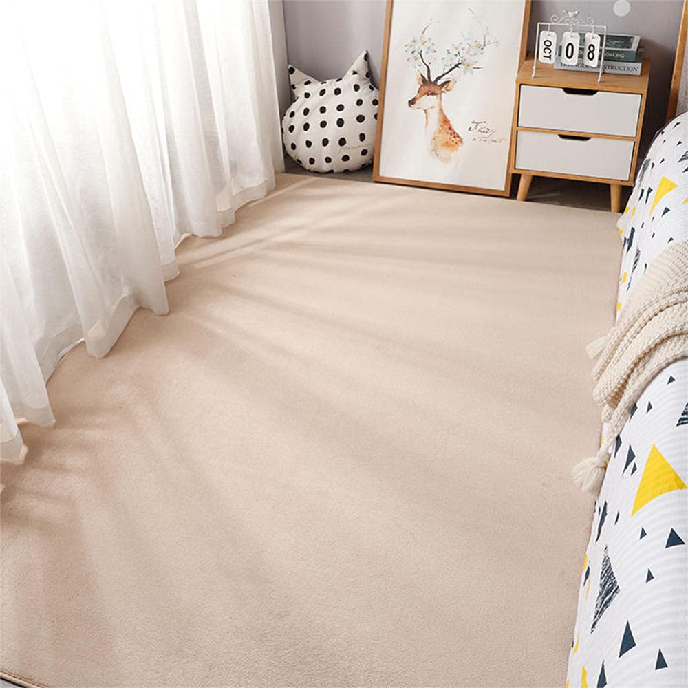 Tapis moderne doux LUNEZY idéal pour réchauffer le sol de la chambre de bébé en teinte beige