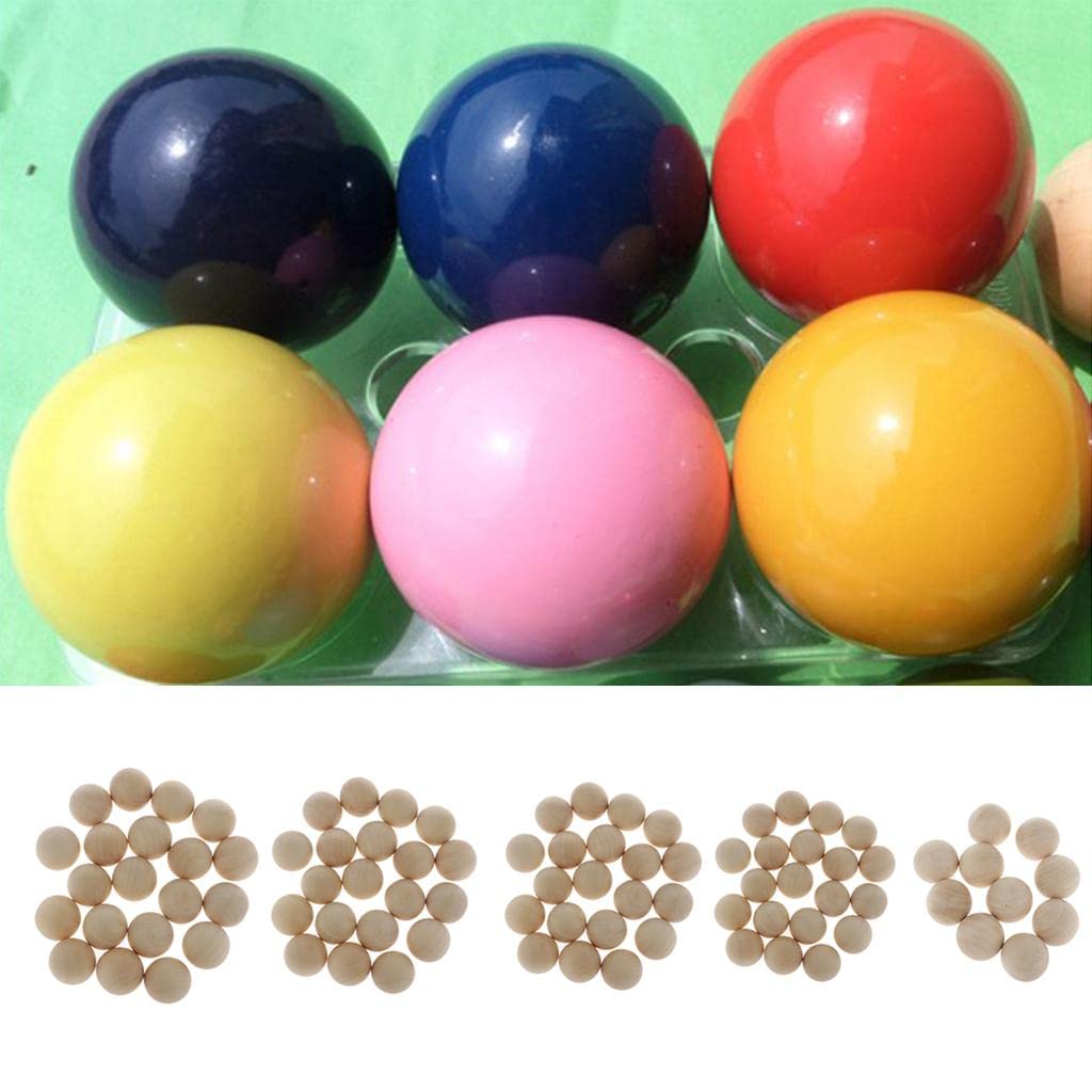 Juego de 5 cuentas redondas de madera sueltas de 10/20 piezas para joyas, manualidades, 30 mm, 20 unidades