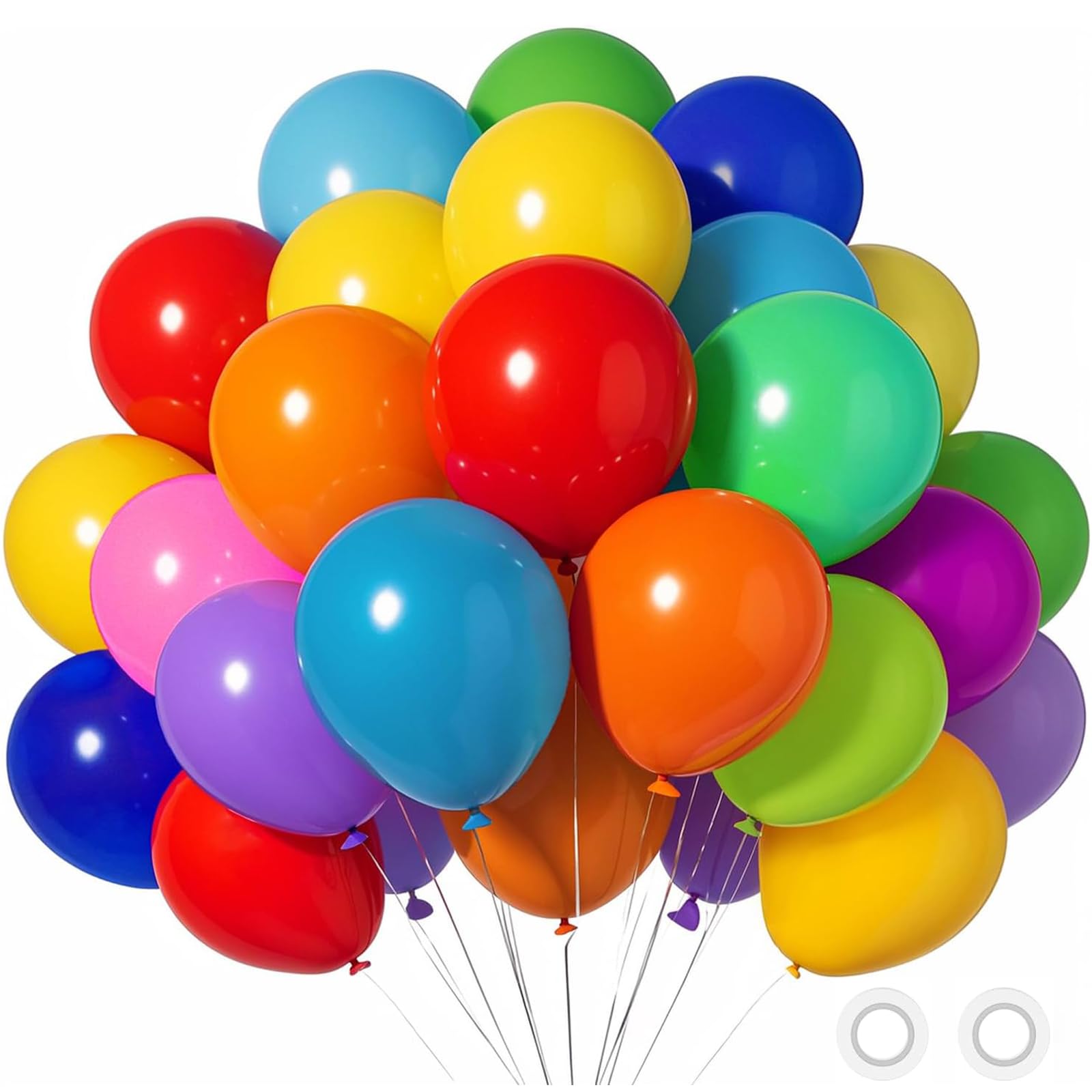 120Pcs Rainbow Balloon Set, 12 Inch Rainbow Party Balloon Bouquet with 12 Assorted Colors Latex Balloons Kit for Birthday Party Decorations,Wedding,Baby Shower, Multicolour Balloon