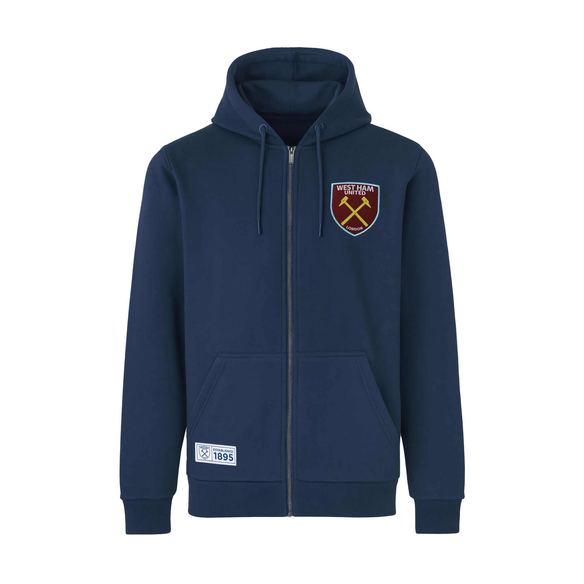 West Ham United Men's Multicolor Fc Football Fans Zipped Hoodie, Adults West Ham Hoodie, Hammers Hooded Sweatshirt With Zip, Whu Over The Head Hooded Top (Uk, Alpha, S, Regular, Regular, )