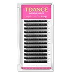 TDANCE Lash Extension Matte Black Eyelash Extension C CC D DD J B L Curl Volume & Classic Lash Extensions 0.03-0.18mm Thickness Professional Salon Use(0.07-L,8-15 mm)