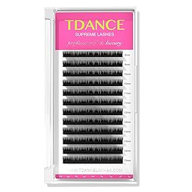 TDANCE Lash Extension Matte Black Eyelash Extension C CC D DD J B L Curl Volume & Classic Lash Extensions 0.03-0.18mm Thickness Professional Salon Use(0.07-L,8-15 mm)