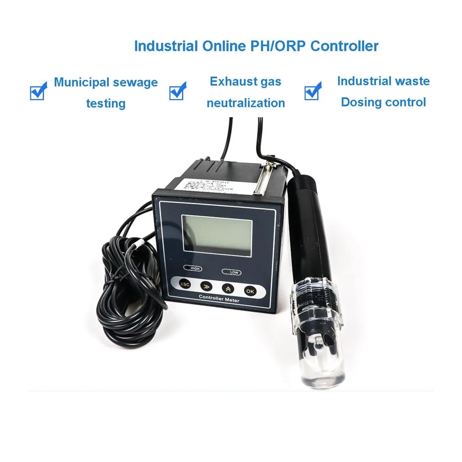 kits de prueba de suelo, Medidor de pH, contdor en línea con RS485, Ralay Out, precio más bajo, medidor y EC hidropónico automático(Silver 2PCS)