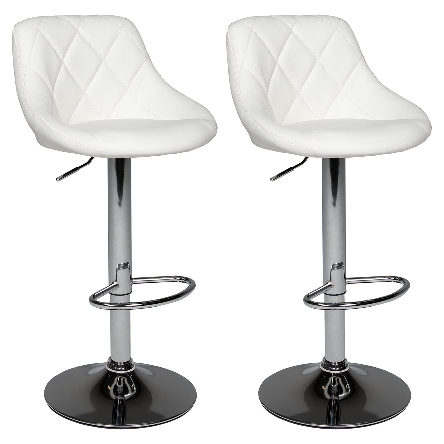 Set di 2 sgabelli da bar bianchi JASPER
