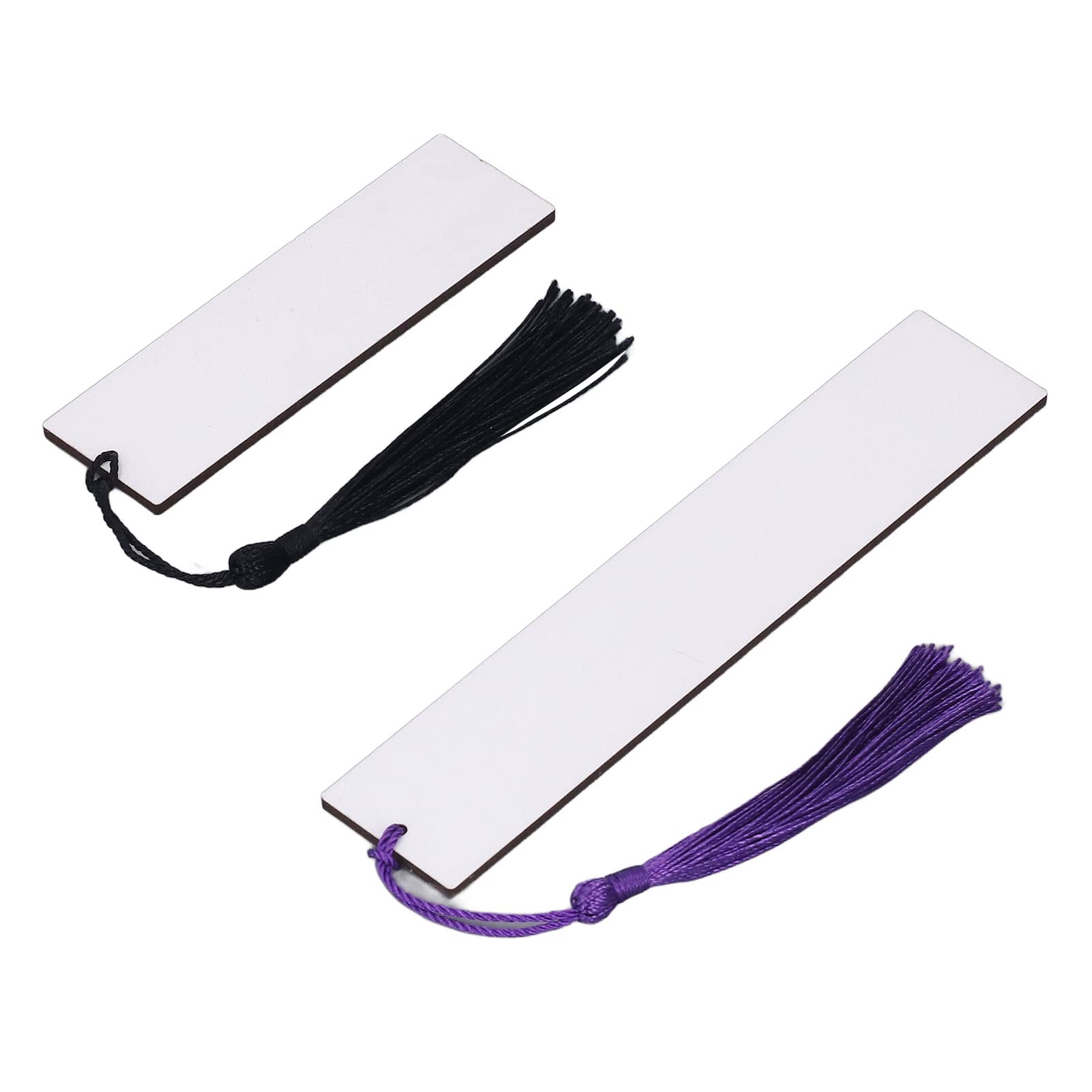 60 Sublimation Blanks Bookmarks with Colorful Tassels, Double Sided MDF Bookmarks for Heat Transfer Teacher Gifts Teacher Appreciation Bookmark