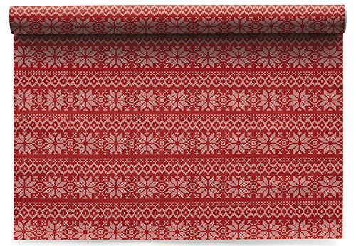 MY DRAP Washable And Reusable Cloth Placemat - 17.7 x 12.6 in (6 Per Roll, Cotton Noel)