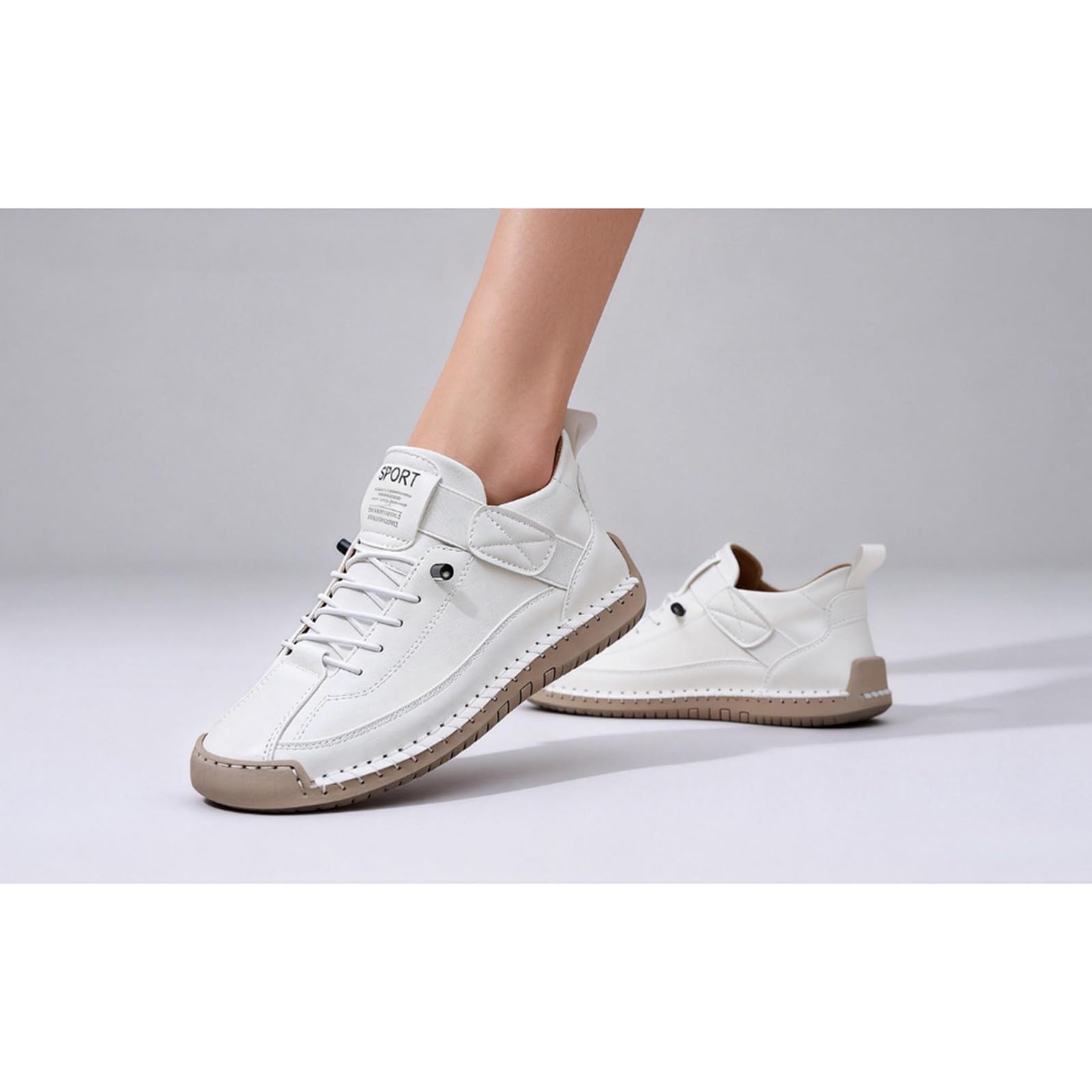 Scarpe da ginnastica da donna senza lacci stile a piedi nudi scarpe da passeggio casual vestibilità larga leggere traspiranti scarpe ortopediche rosa, bianco, 38.5 EU