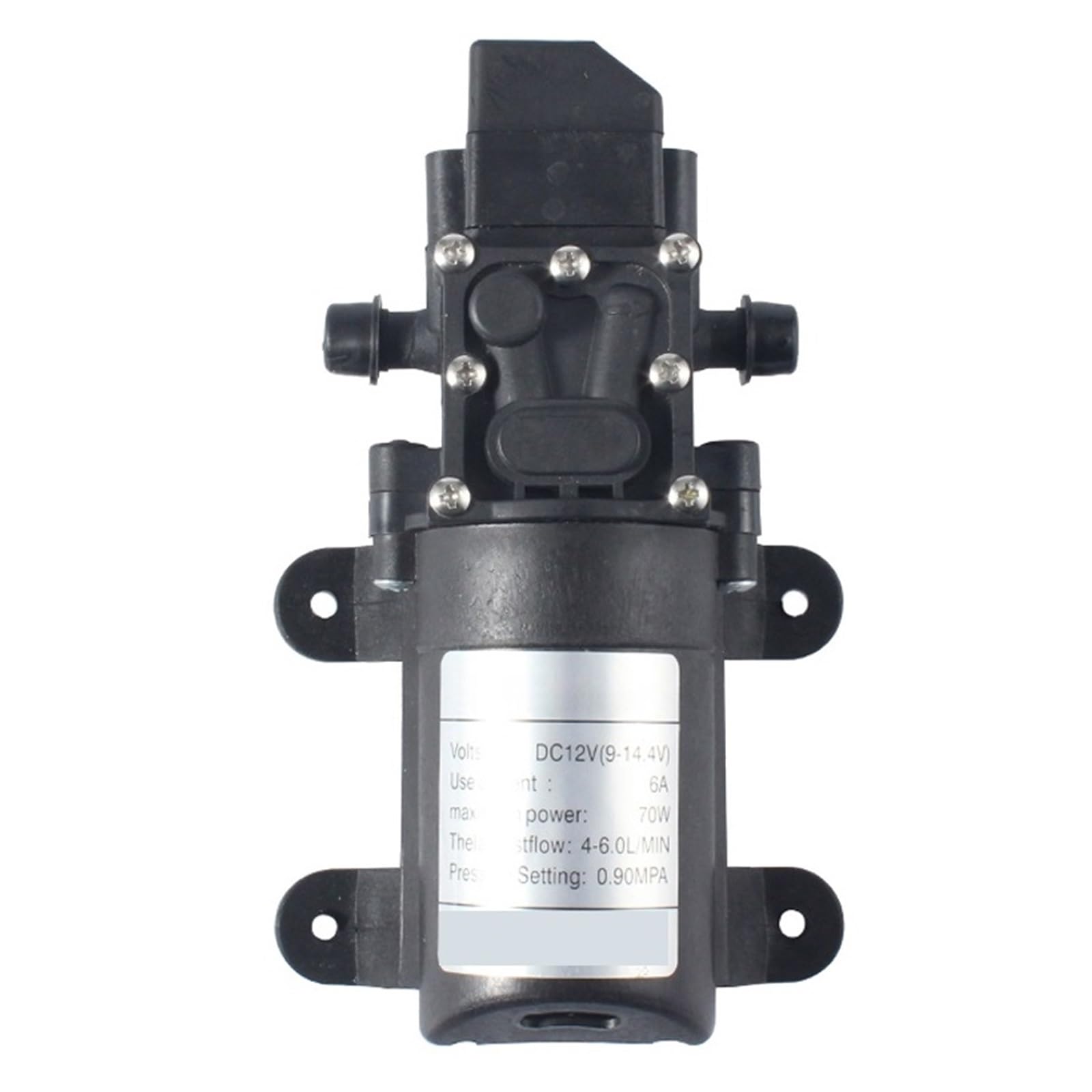Cczrd Pump-01 12V 130Psi 6L/Min Water High Pressure Diaphragm Self Priming Pump 70W 72W Power Supply 6A Pipe 1/2 Smooth Operation Flow Steady Reliable(Pump-01)