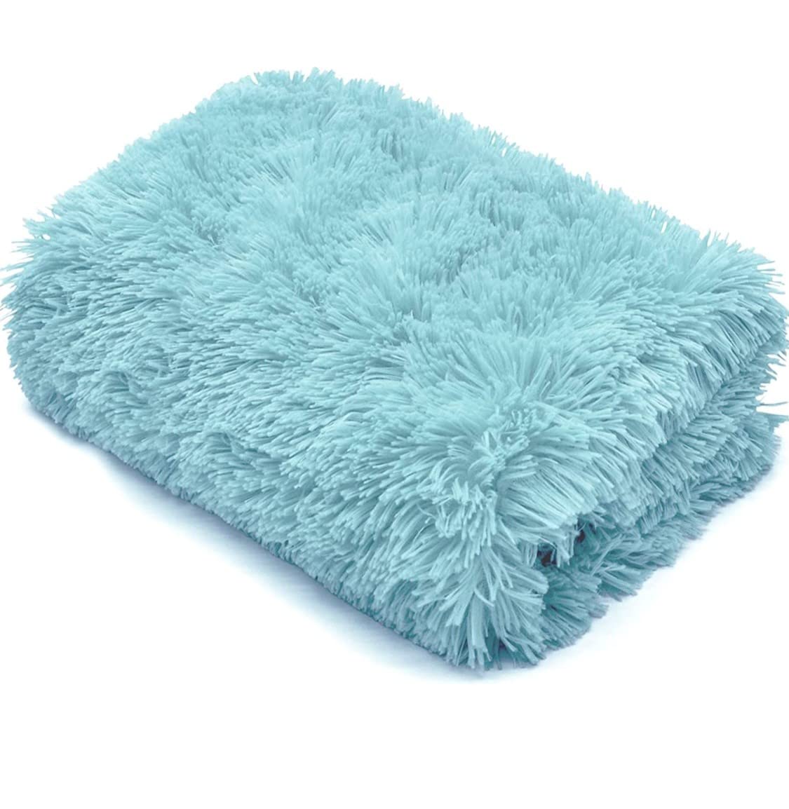 Cuddles Throws Hug & Snug Long Pile Fulffy Fur Fleece Blankets Super Soft Warm Cosy Couch Sofa Settee Bed Sherpa Fleece Throws Travel Multipurpose Large Blankets (Duck Egg, Double - 150x200cm)