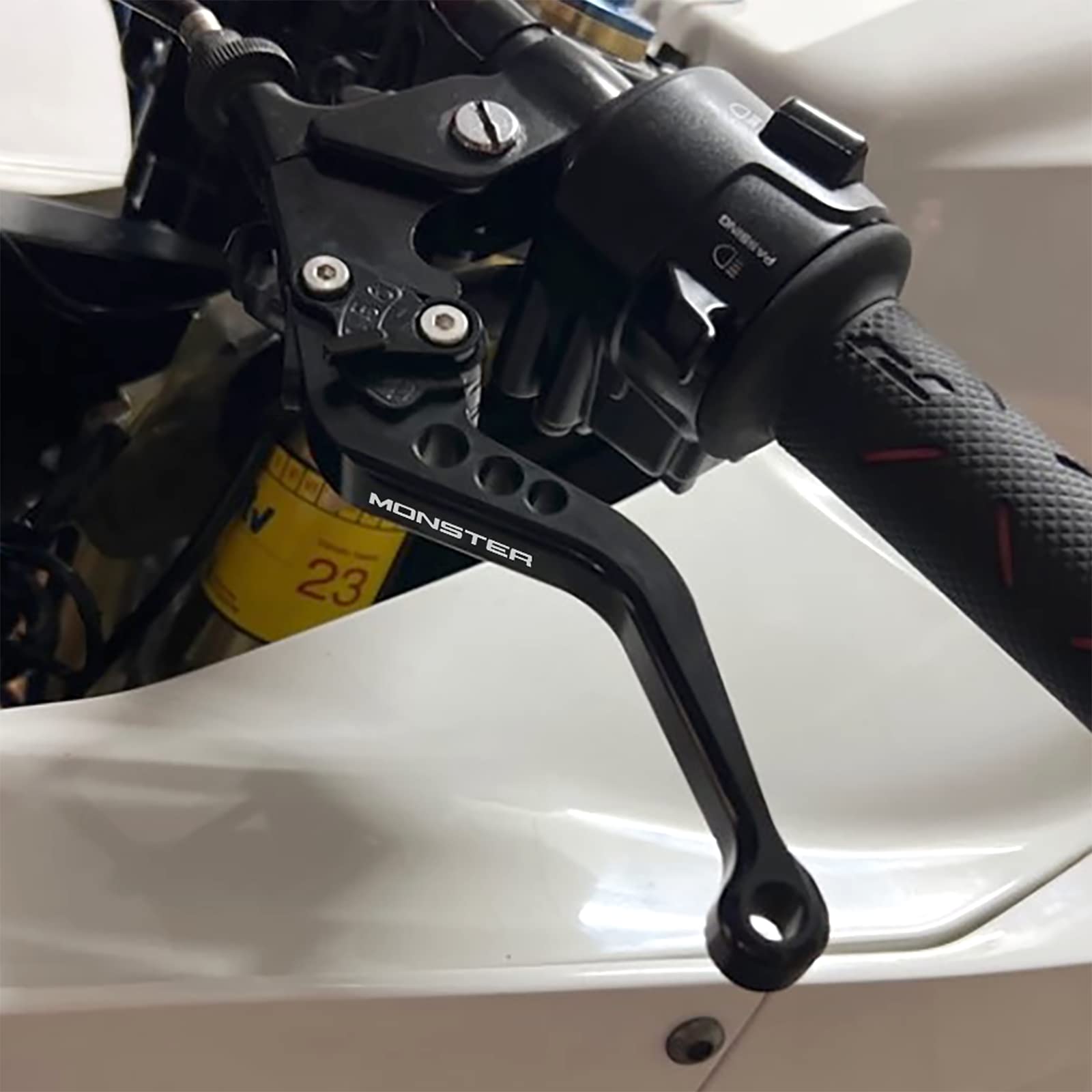Accessori moto Leve freno frizione in alluminio per DUCATI MONSTER 696 695 620 400 796 S2R 800 (Nero)