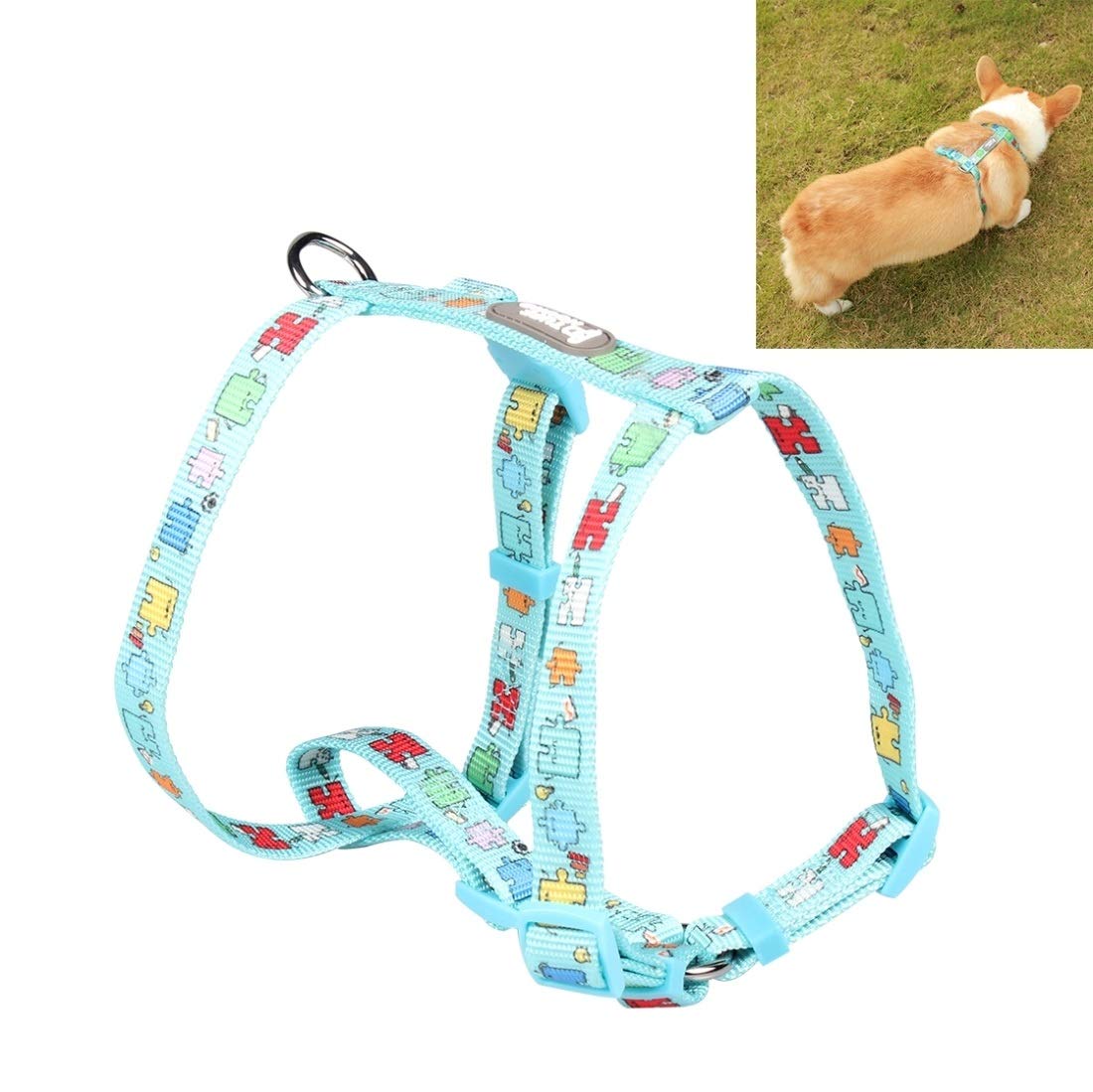 Mascota Arnés del Perro Seguridad Chaleco, cinturón de Mascota Asiento de Coche con la Correa Ajustable y cinturón de Seguridad del Coche del Clip de la Hebilla, fácil de Control, for la Seguridad de