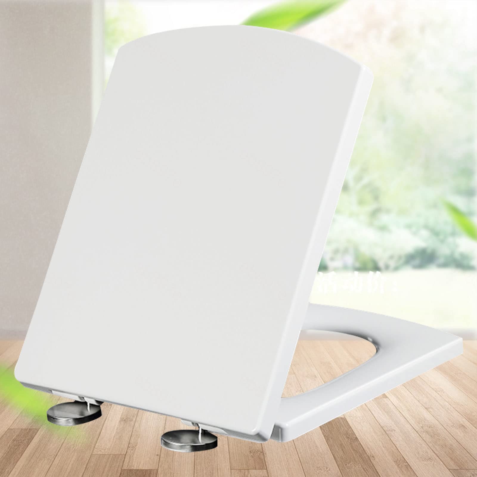 Abattant de toilette blanc durable en polymère haute densité 37 x 47 cm