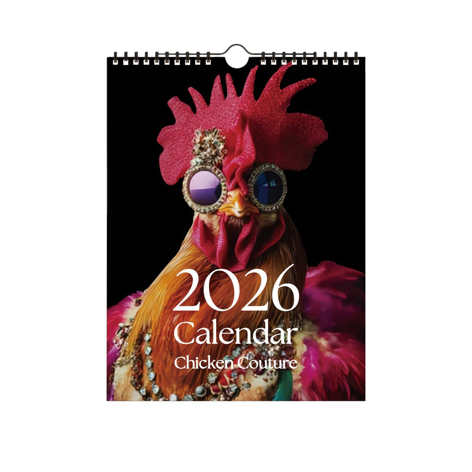 Funny Chicken Calendar 2026, 21 * 28CM Chicken Wall Calendar 2026 With Confidence Quotes, Wall Planner Covering All 12 Months, For Bedroom, School, Travel, Work